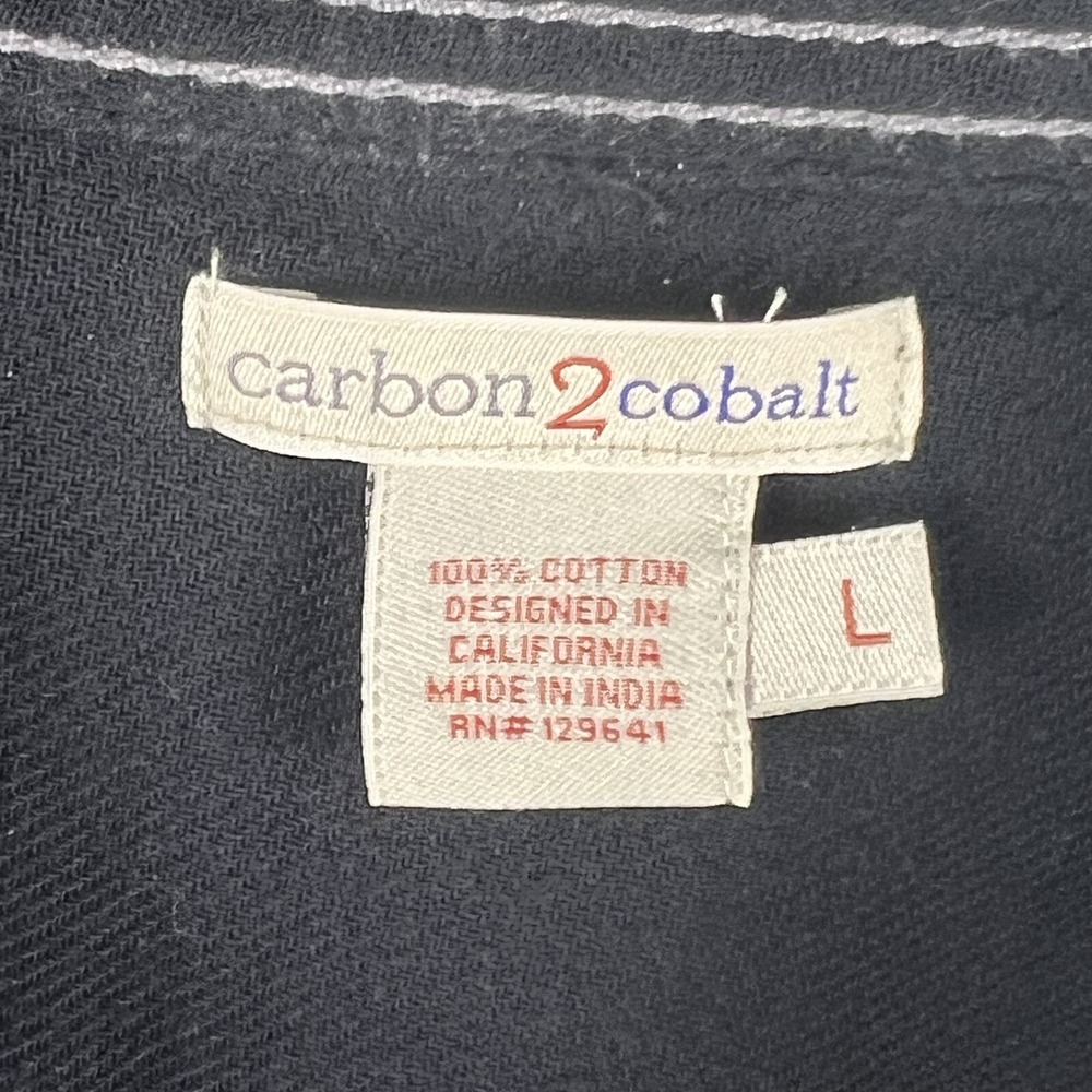 Carbon 2 Cobalt Button Up Flannel Shirt Mens Large Grey Long Sleeve - Picture 8 of 11